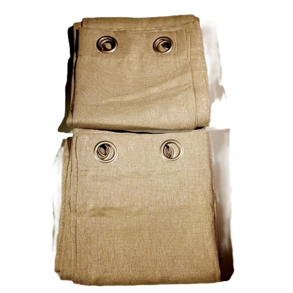 Exclusive Home VESTA  Room Darkening  Grommet Panels  2pc  SAND  52" x 108"  NEW - Picture 8 of 13